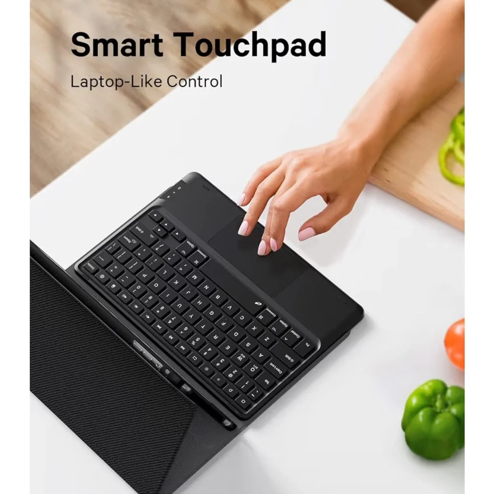 Black Tablet Keyboard Case 7 Color Mode Backlight for iPad 9.7”